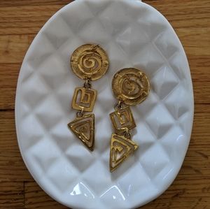 💛 VINTAGE 💛 1980's Retro Drop   Earings